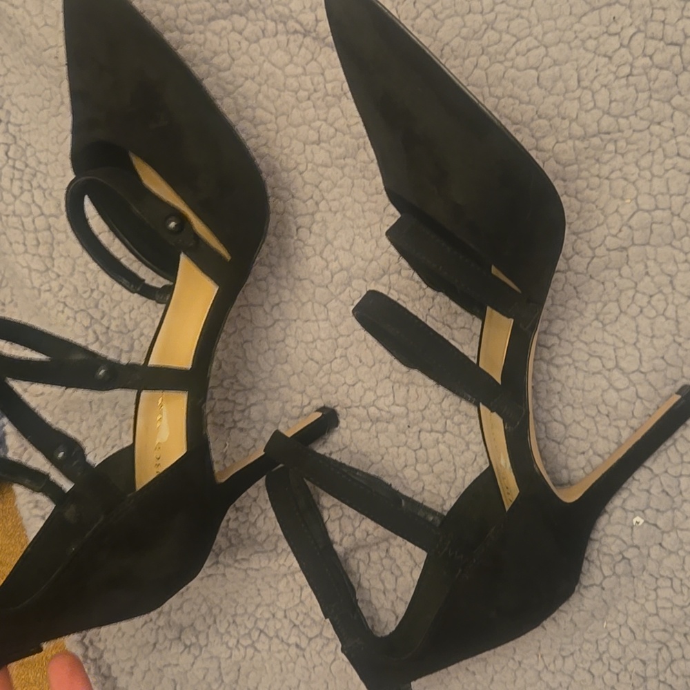 BCBGeneration Black Strappy Heels